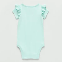 Okie Dokie Baby Girls Round Neck Short Sleeve Rib Bodysuit