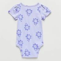 Okie Dokie Baby Girls Round Neck Short Sleeve Bodysuit