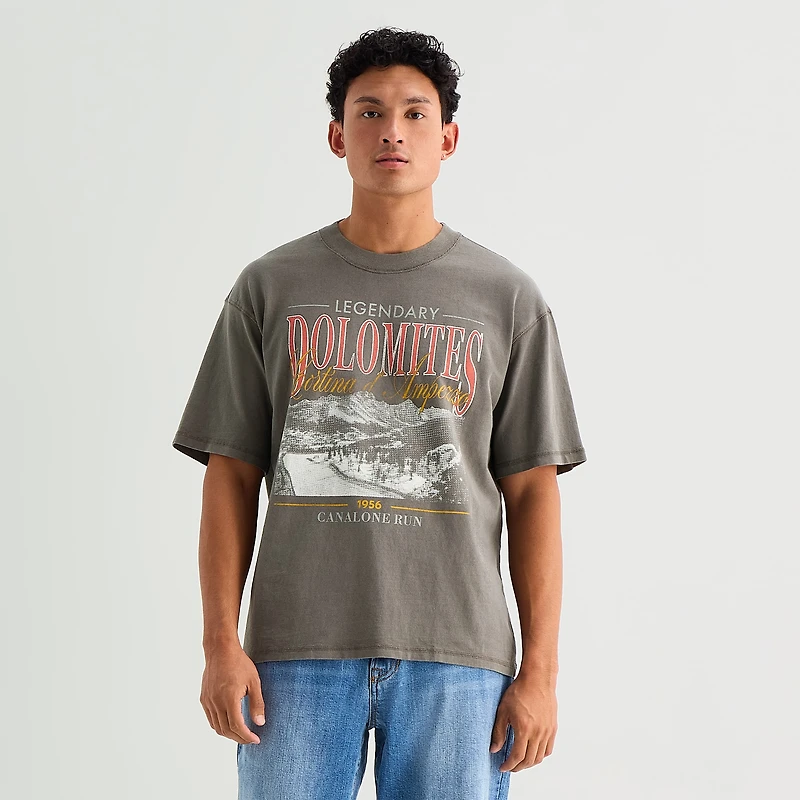 Arizona Mens Crew Neck Short Sleeve Relaxed Fit Graphic T-Shirt