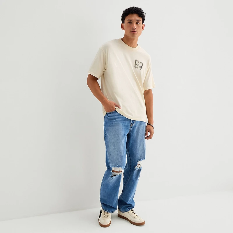Arizona Mens Crew Neck Short Sleeve Relaxed Fit Graphic T-Shirt