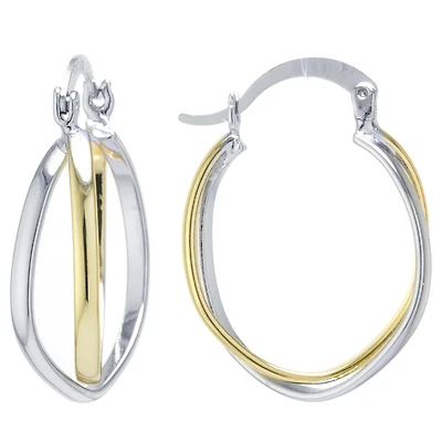 Silver Reflections Womens 25mm Hoop Earrings