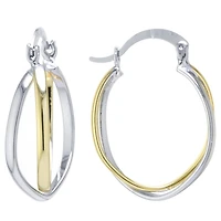 Silver Reflections Womens 25mm Hoop Earrings