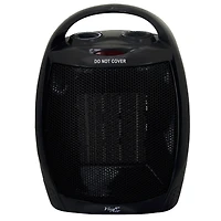 Vie Air 1500W Portable 2-Settings Black Ceramic Heater with Adjustable Thermostat