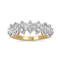 Womens 23.5MM 1 CT. T.W. Natural White Diamond 10K Gold Cluster Band