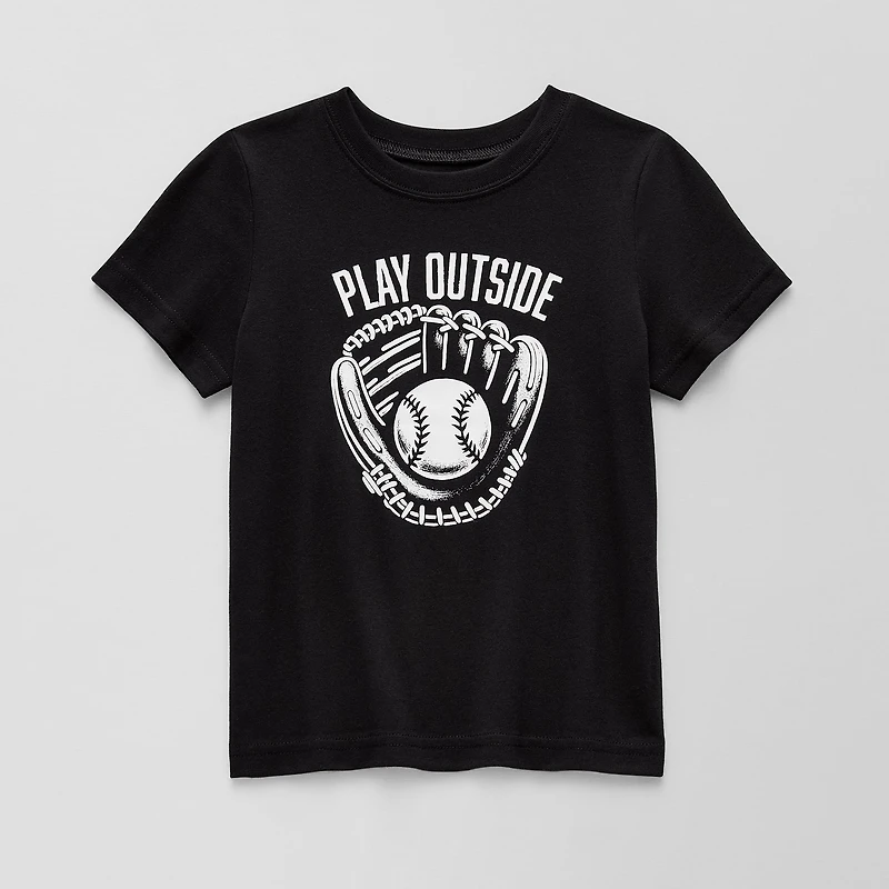 Okie Dokie Active Toddler & Little Boys Crew Neck Short Sleeve Regular Fit Graphic T-Shirt