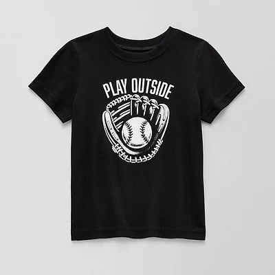 Okie Dokie Active Toddler & Little Boys Crew Neck Short Sleeve Regular Fit Graphic T-Shirt