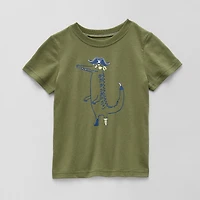 Okie Dokie Toddler & Little Boys Crew Neck Short Sleeve Regular Fit Graphic T-Shirt