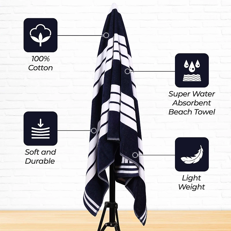 SUPERIOR® Cabana Collection | 100% Cotton Quick Dry Beach Towel