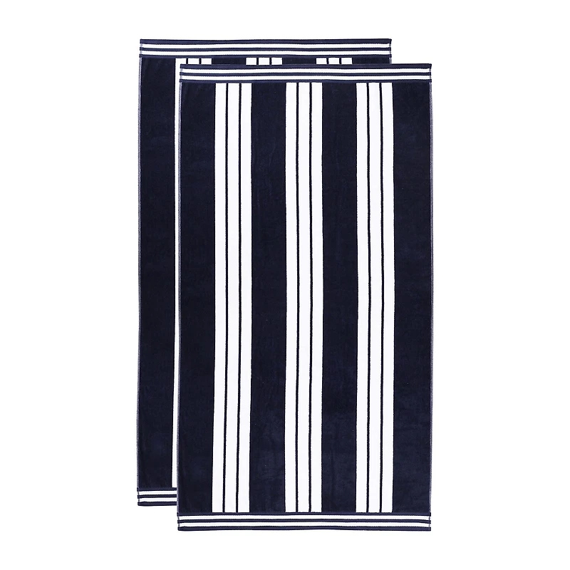 SUPERIOR® Cabana Collection |100% Cotton Quick Dry 2 Piece Beach Towel Set