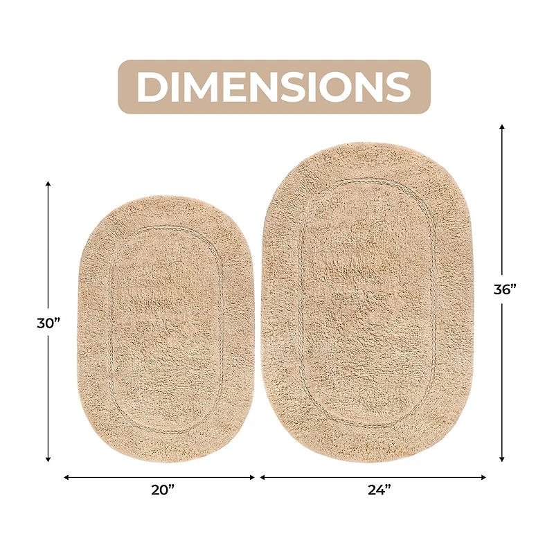 SUPERIOR® Oval Cotton 2-Pc Bath Rug