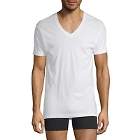 Stafford Dry + Cool Mens 4 Pack Short Sleeve V Neck MOISTURE_WICKING T-Shirt Big
