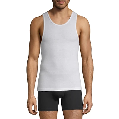 Stafford Dry + Cool Mens Round Neck Sleeveless Quick 4 Pack Big and Tall Tank