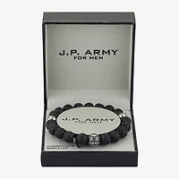 J.P. Army Men's Jewelry Stainless Steel 10 Inch Cross Beaded Bracelet