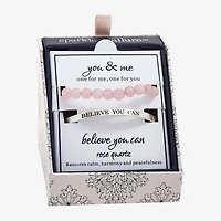 Sparkle Allure You & Me Womens 2-pc. Pink Quartz Pure Silver Over Brass Bracelet Set