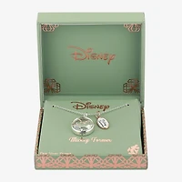 Disney Classics Womens Crystal Pure Silver Over Brass 16 Inch Pendant Necklace