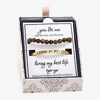 Sparkle Allure You & Me Womens 2-pc. Brown Tiger's Eye 14K Gold Over Brass Bracelet Set