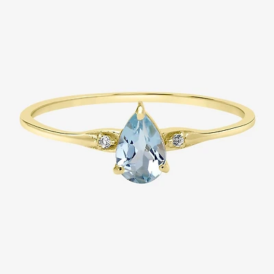 Silver Treasures Genuine Stone 14K Gold Over Band