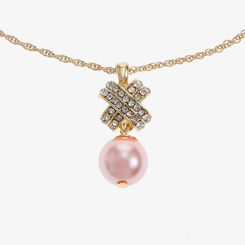 Monet Jewelry Womens Simulated Pearl 17 Inch Pendant Necklace