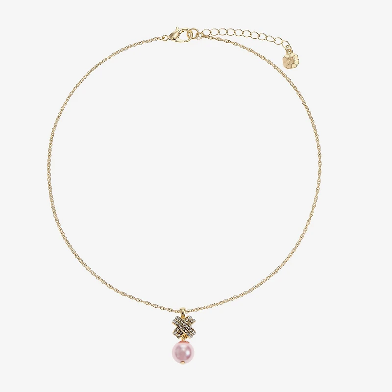 Monet Jewelry Womens Simulated Pearl 17 Inch Pendant Necklace