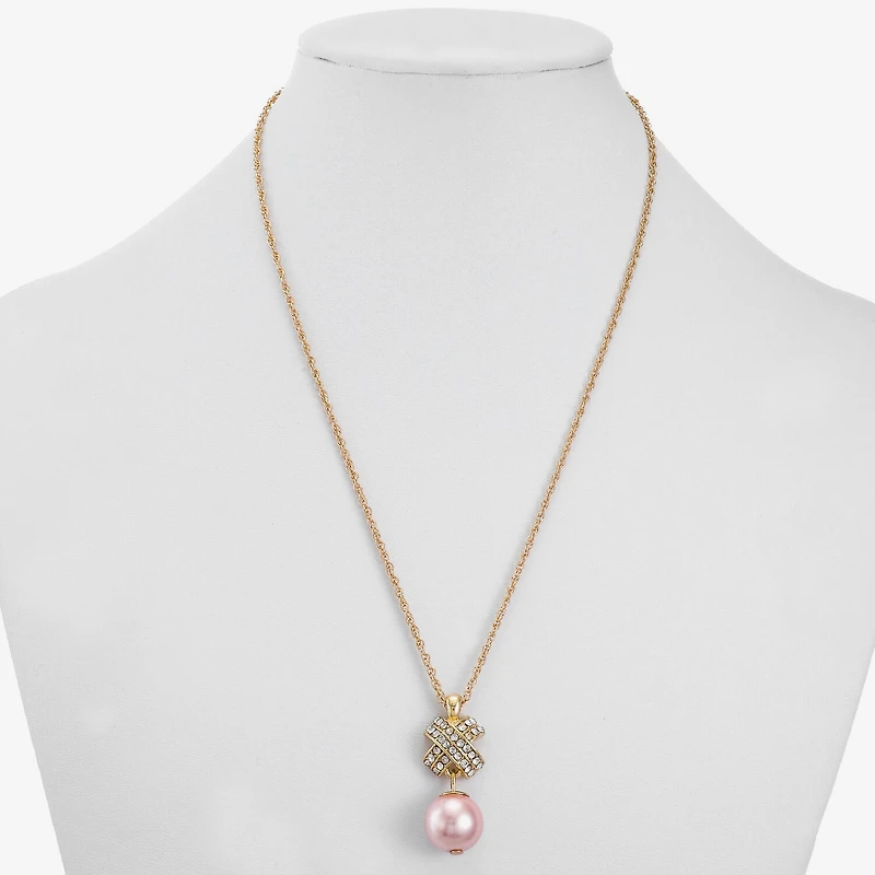 Monet Jewelry Womens Simulated Pearl 17 Inch Pendant Necklace