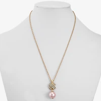 Monet Jewelry Womens Simulated Pearl 17 Inch Pendant Necklace