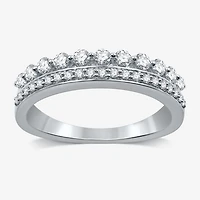 (H-I / I1) Womens 1/2 CT. T.W. Lab Grown White Diamond 10K Gold Anniversary Wedding Band