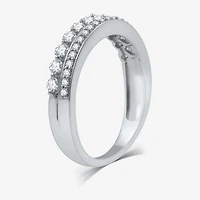 (H-I / I1) Womens 1/2 CT. T.W. Lab Grown White Diamond 10K Gold Anniversary Wedding Band