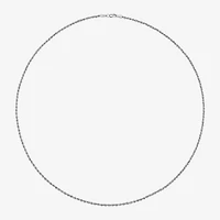 10K White Gold 18-24 Inch Hollow Rope Chain Necklace