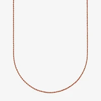 Unisex Adult 10K Rose Gold 18 Inch Rope Chain Necklace