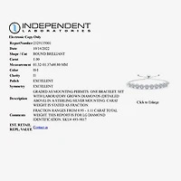 (H-I / I1) Womens 1 CT. T.W. Lab Grown White Diamond Sterling Silver Bolo Bracelet