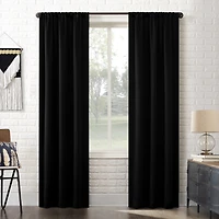 Sun Zero Bergen Rod Pocket 100% Blackout Single Curtain Panel