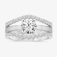 Womens 1/2 CT. T.W. Natural White Diamond 14K Gold Ring Guard