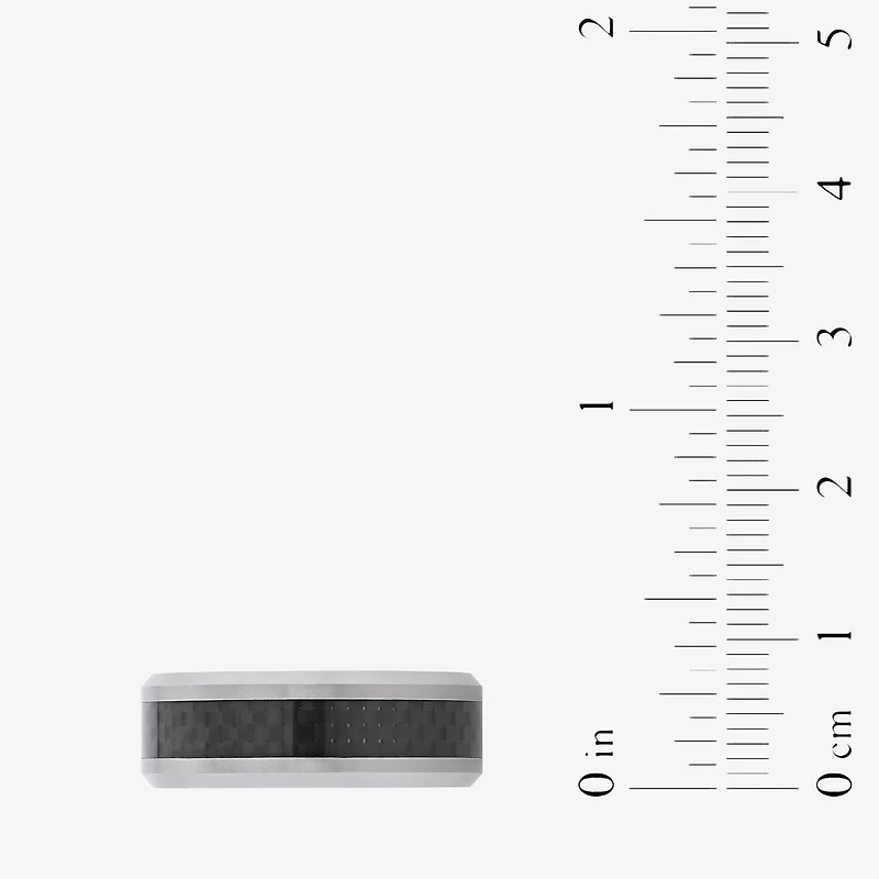Mens 8MM Tungsten Anniversary Wedding Band