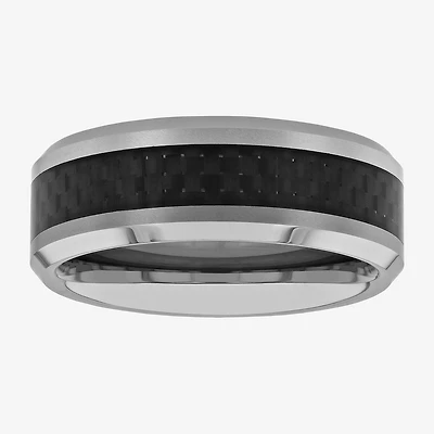 Mens 8MM Tungsten Anniversary Wedding Band