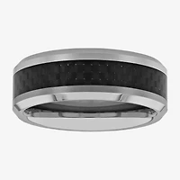 Mens 8MM Tungsten Anniversary Wedding Band