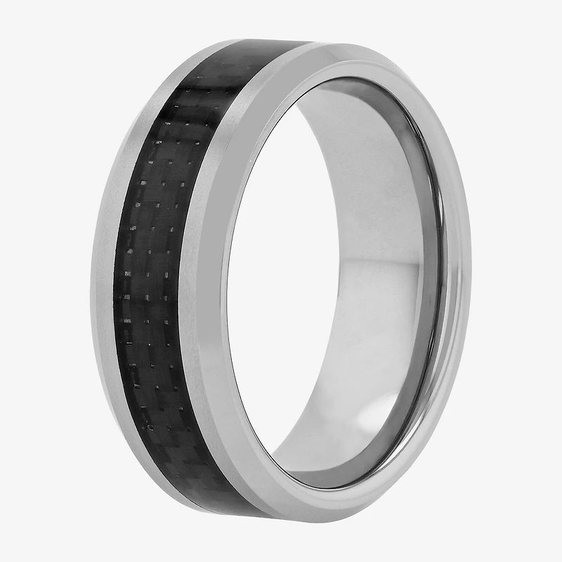 Mens 8MM Tungsten Anniversary Wedding Band