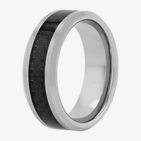 Mens 8MM Tungsten Anniversary Wedding Band