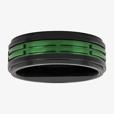 Mens 8MM Stainless Steel Wedding Band