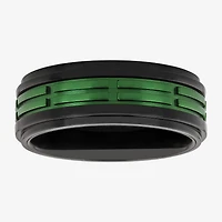 Mens 8MM Stainless Steel Wedding Band