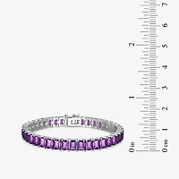 Genuine Gemstone Sterling Silver 7.5 Inch Tennis Bracelet