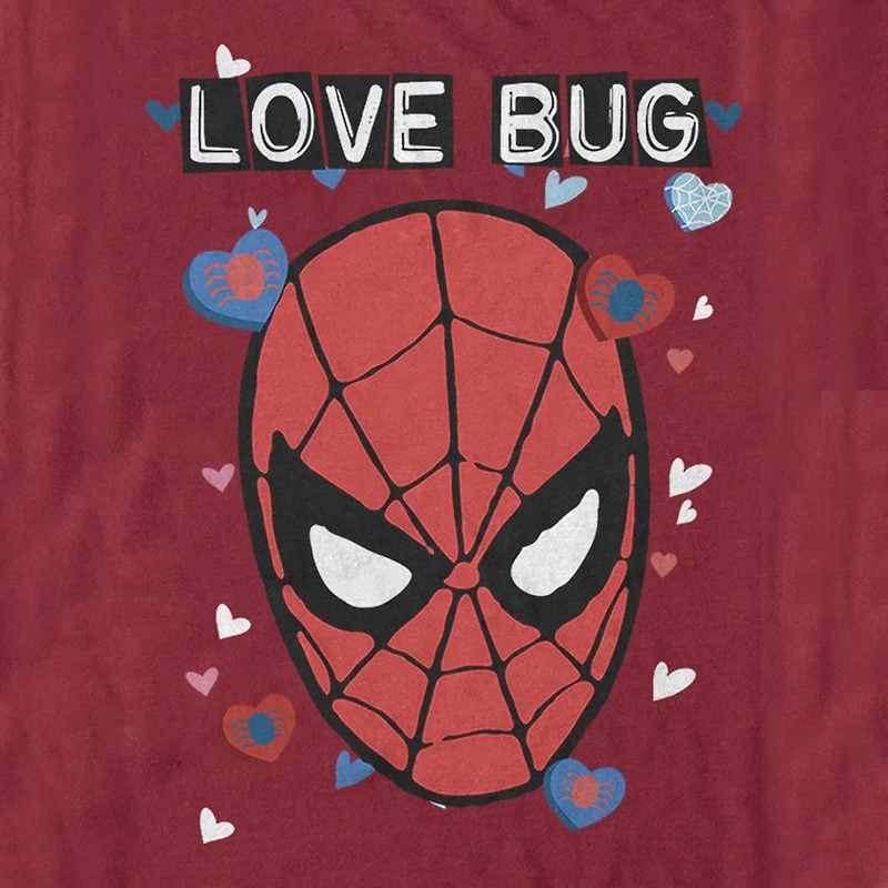 Mens Short Sleeve Spiderman Valentine's Day Graphic T-Shirt