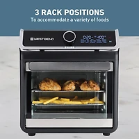 West Bend 15 Qt. Air Fryer Oven with 16 Presets, in Black