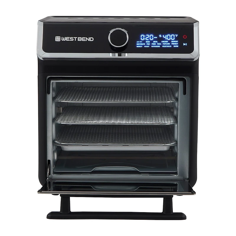 West Bend 15 Qt. Air Fryer Oven with 16 Presets, in Black