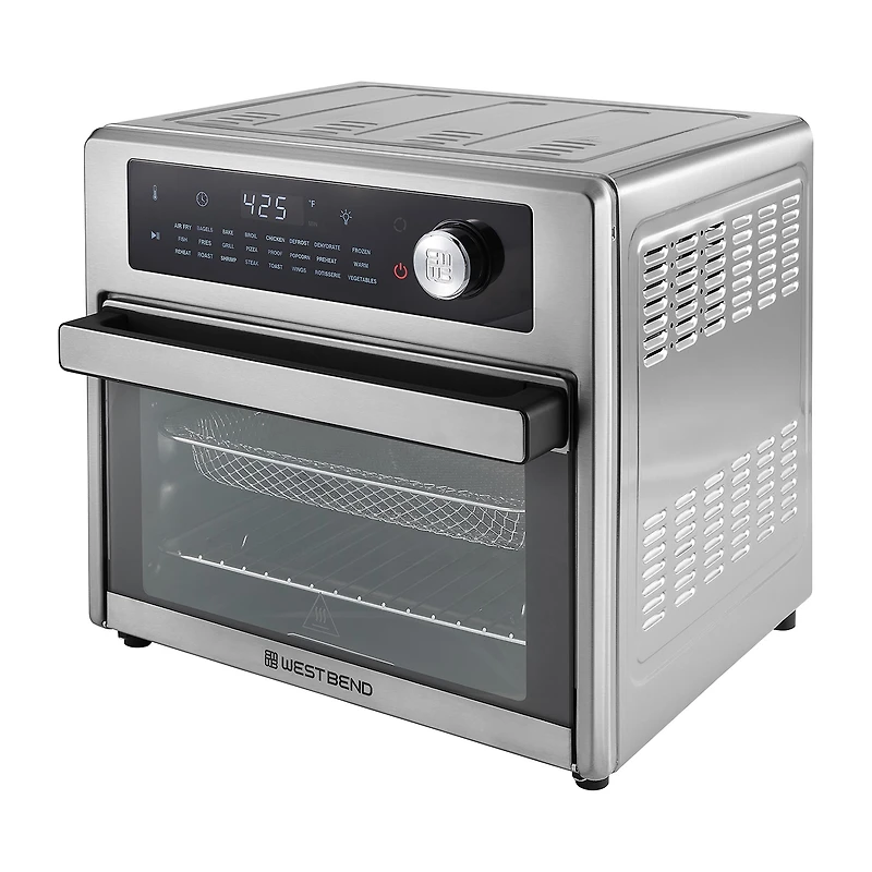 West Bend XL Air Fryer Oven with 24 Presets, 26 Quart, in Stainless Steel