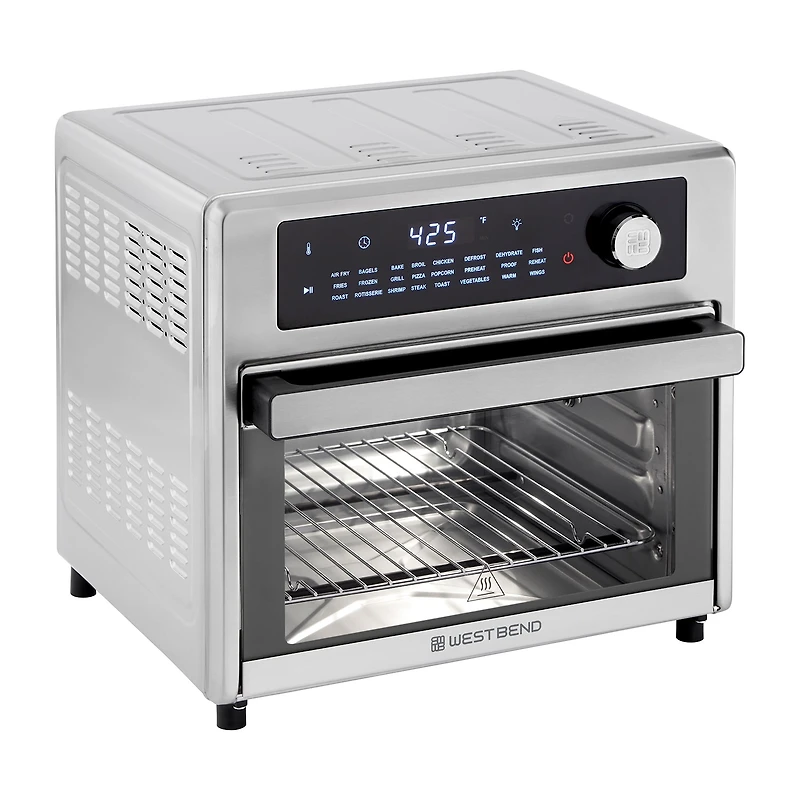 West Bend XL Air Fryer Oven with 24 Presets, 26 Quart, in Stainless Steel