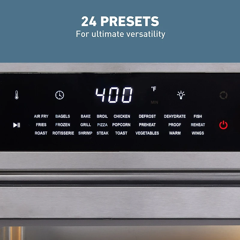 West Bend XL Air Fryer Oven with 24 Presets, 26 Quart, in Stainless Steel