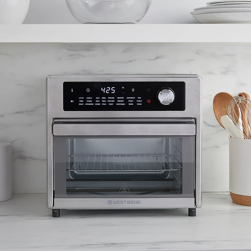 West Bend XL Air Fryer Oven with 24 Presets, 26 Quart, in Stainless Steel