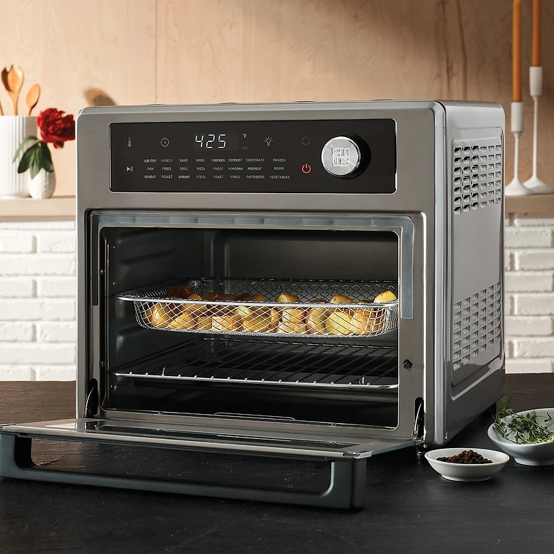 West Bend XL Air Fryer Oven with 24 Presets, 26 Quart, in Stainless Steel