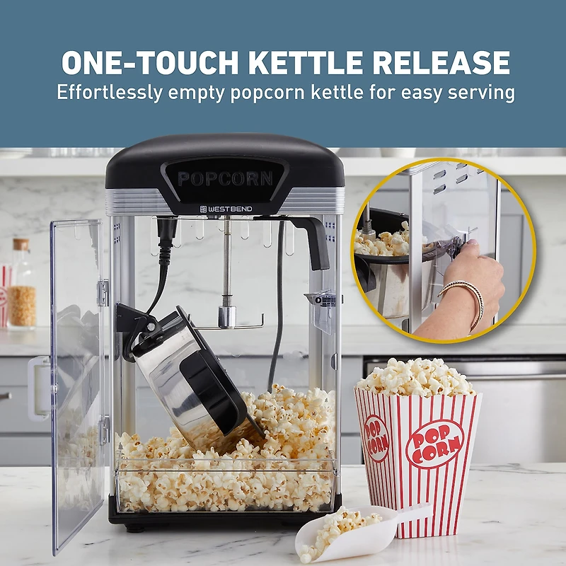 West Bend Theater Crazy 4 Qt. Popcorn Machine, in Black