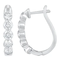 Floating Diamonds (F / Vs2) Womens 2 CT. T.W. Lab Grown White Diamond 14K Gold 19.8mm Hoop Earrings